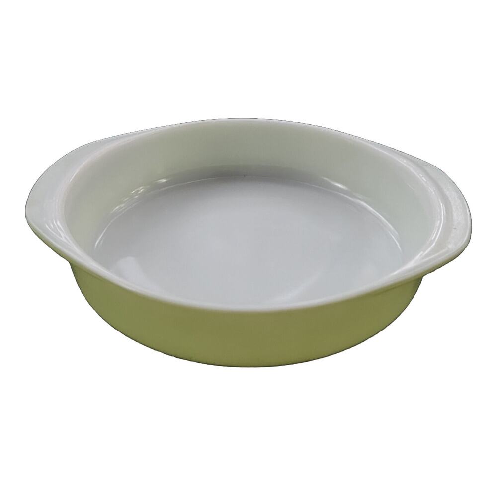 Vintage Pyrex 227 Lime Green Milk Glass Bakeware Casserole Dish 8"